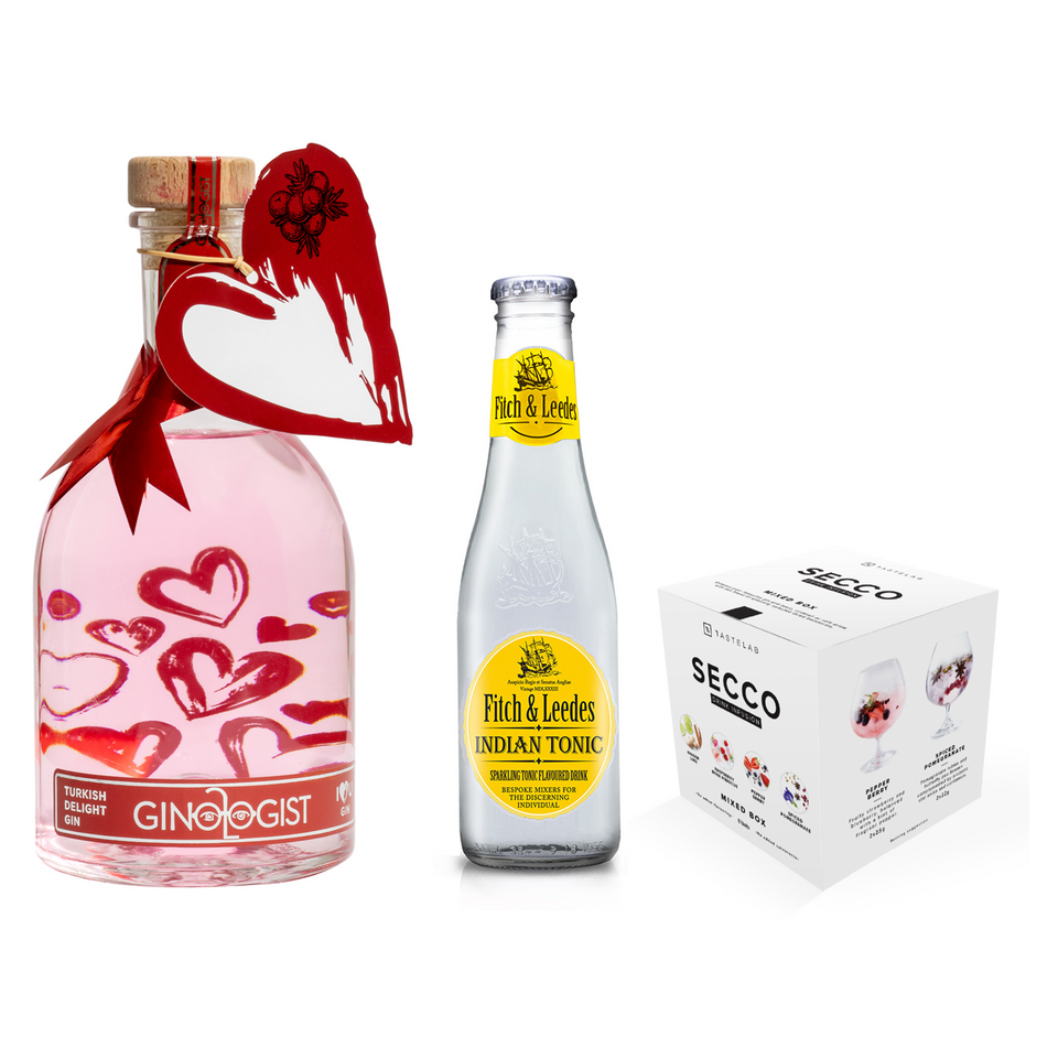 Gift Pack Ginologist I Love You Gin 40% 700ml Fitch Leedes Tonic, Secco Infusion