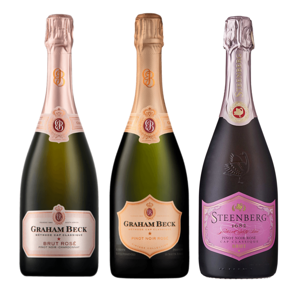 Graham Beck Brut Rose; Pinot Noir Rose & Steenberg Pinot Noir Rose Pack 3 x750ml