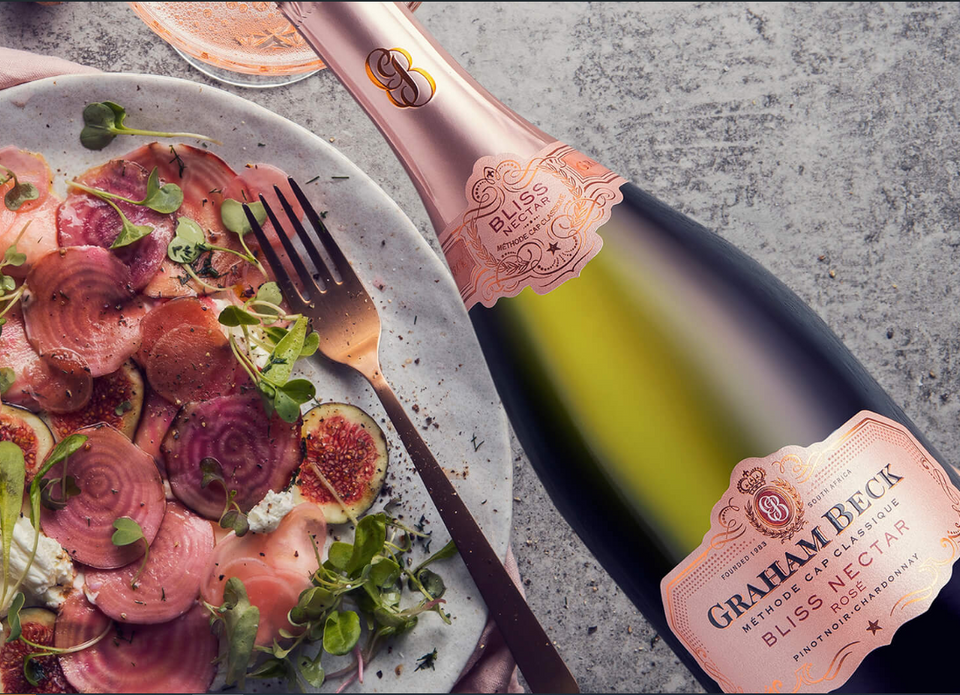 Allée Bleue Brut Rose, Graham Beck Brut Rosé & Bliss Nectar Rose Sparkling Wine Pack 3 x 750ml