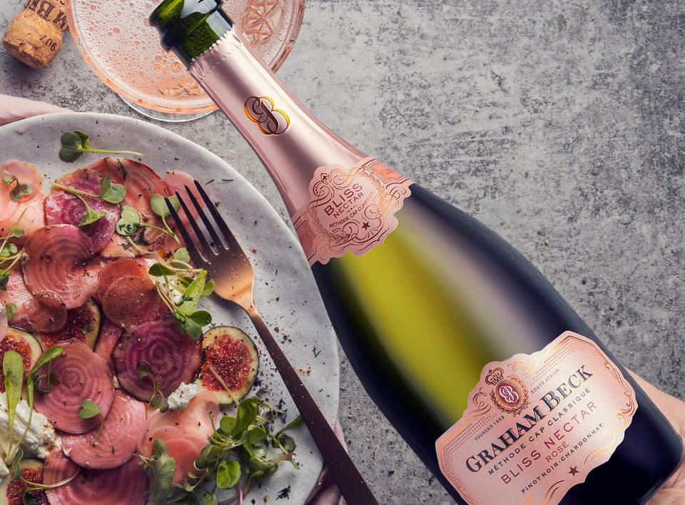 Allée Bleue Brut Rose, Graham Beck Brut Rosé & Bliss Nectar Rose Sparkling Wine Pack 3 x 750ml