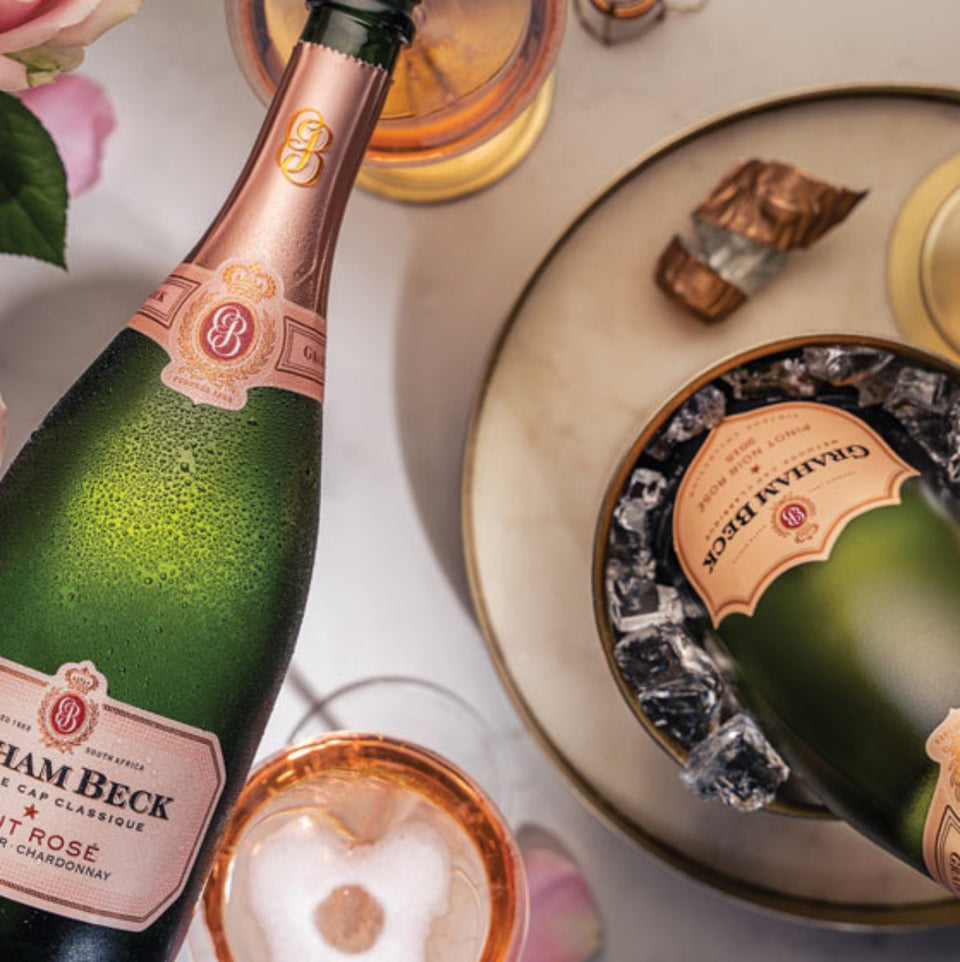 Allée Bleue Brut Rose MCC & Graham Beck Brut Rosé NV Sparkling Wine Pack 2 x 750ml