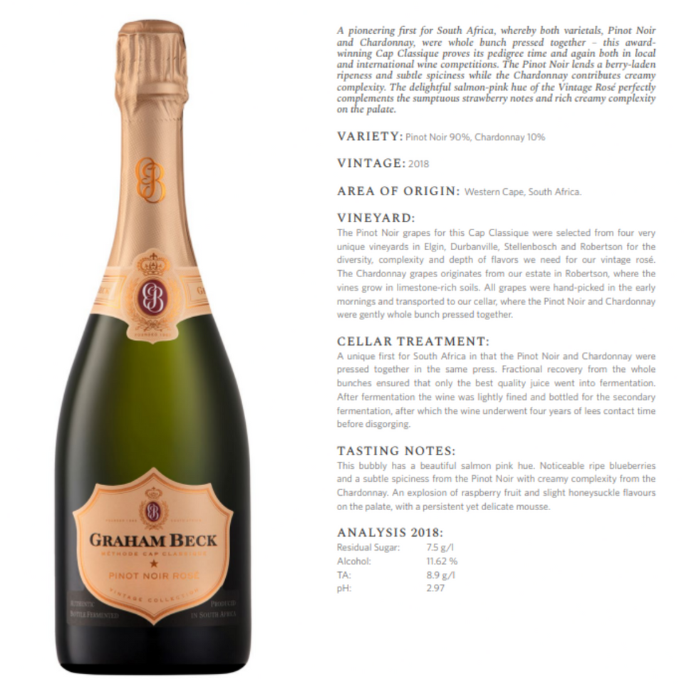 Steenberg 1682 Pinot Noir Rose Cap Classique & Graham Beck Pinot Noir Rose Pack 2 x 750ml