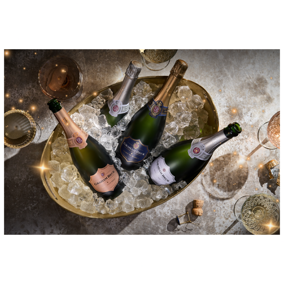 Allée Bleue Brut Rose MCC & Graham Beck Brut Rosé NV Sparkling Wine Pack 2 x 750ml