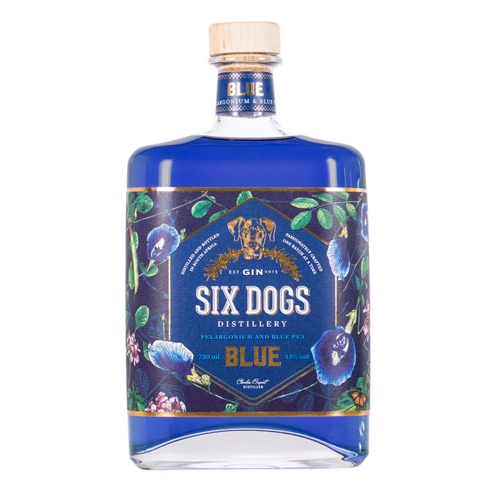 Six Dogs Blue Gin 43% 1 x 750ml