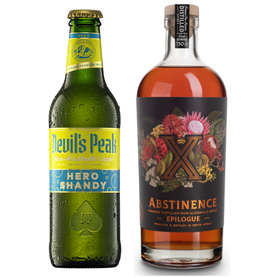Gift Pack Devil's Peak Hero Shandy Lager 24 x 330ml & Abstinence Epilogue 0% 1 x 750ml