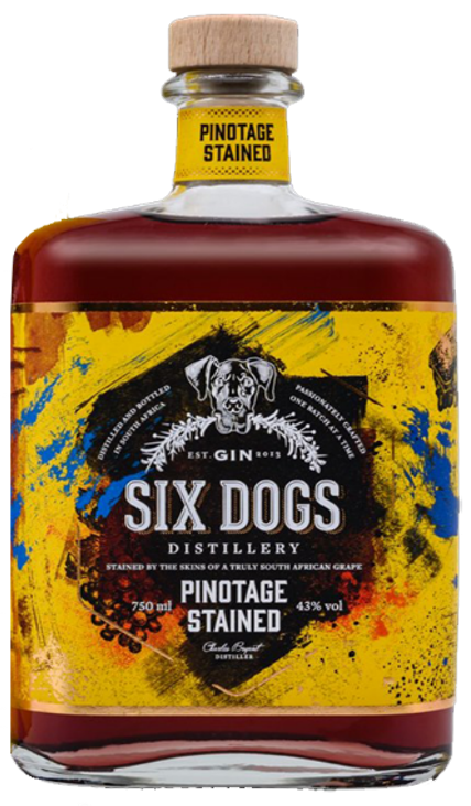Six Dogs Stained Pinotage Gin 43% 1 x 750ml