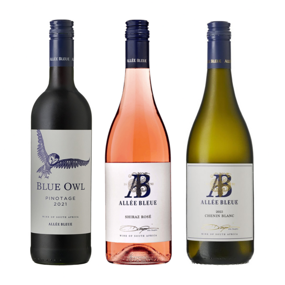 Gift Pack Trio Allée Bleue Wines Pinotage, Shiraz Rosé, Chenin Blanc 3 x 750ml