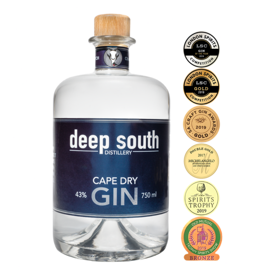 Deep South Cape Dry Gin 43%  1 x 200ml