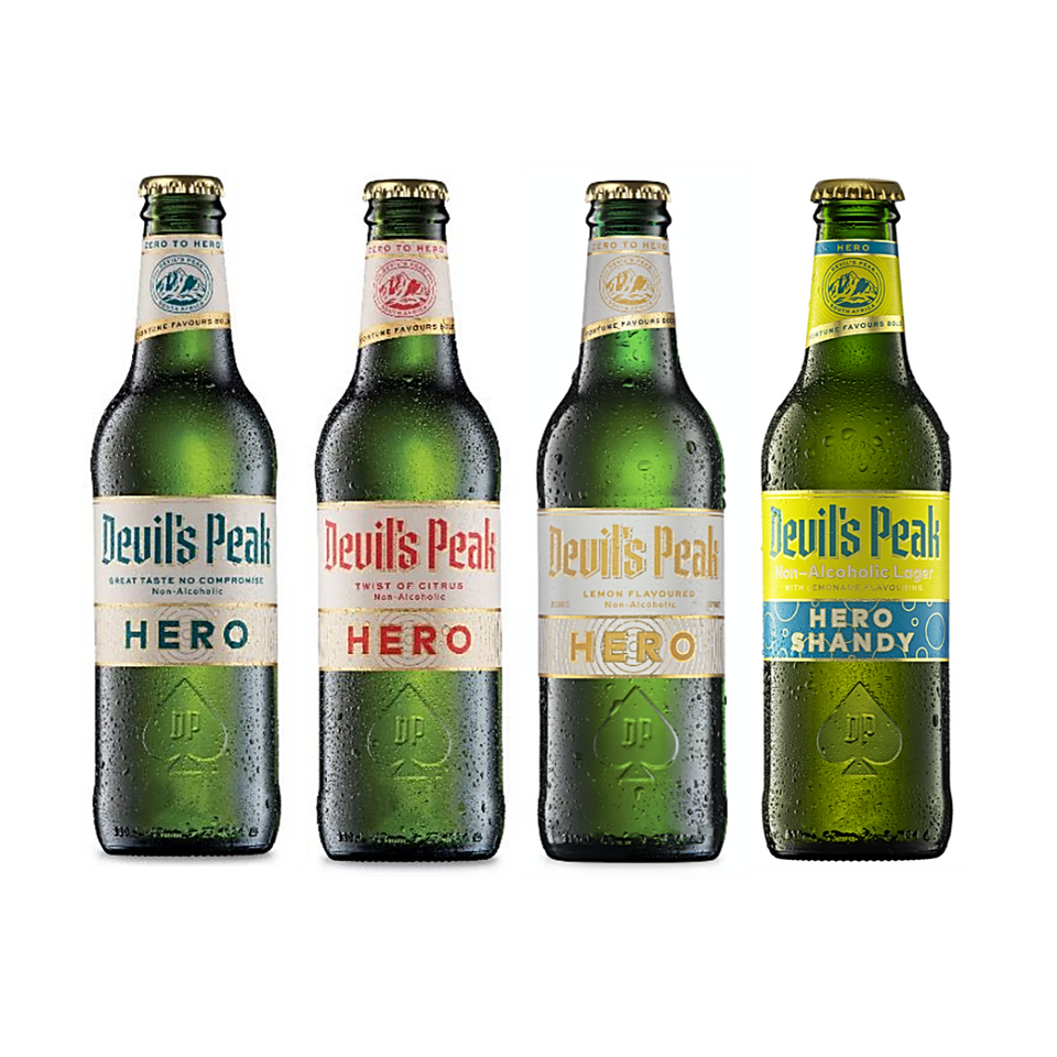 Devils Peak Hero Mixed Case Non-Alcoholic Beer & Shandy 24 x 330ml