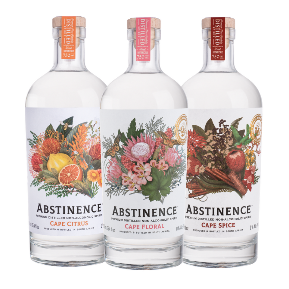 Gift Pack Trio Abstinence Spice, Floral & Citrus 0% Gin 750ml