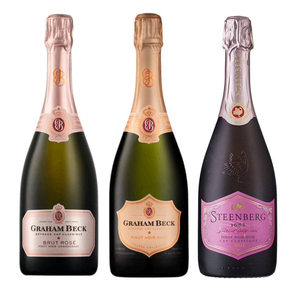 Gift Pack Trio Graham Beck Brut Rose; Pinot Noir Rose & Steenberg Pinot Noir Rose 750ml