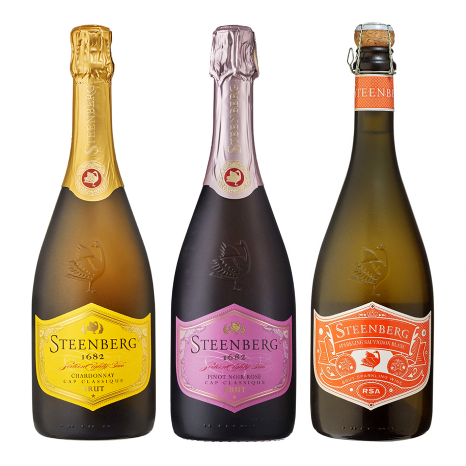 Gift Pack Trio Steenberg 1682 Chardonnay Cap Classique; 1682 Pinot Noir Rose Cap Classique & Sparkling Sauvignon Blanc 750ml