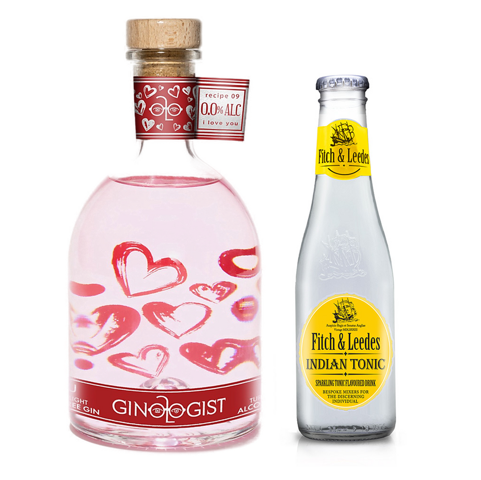 Gift Pack Duo Ginologist I Love You 0% Gin 700ml, Indian Tonic 200ml