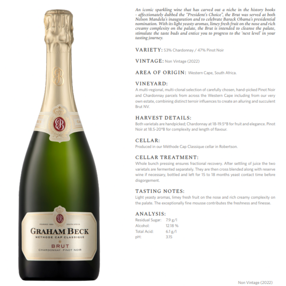 Graham Beck Brut 750ml (12% Alc/Vol)