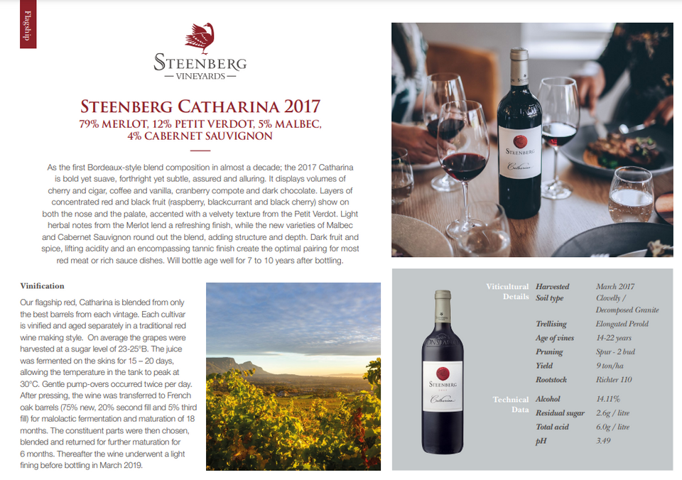 Steenberg Catharina Red Blend 750ml (12.5% Alc/Vol)