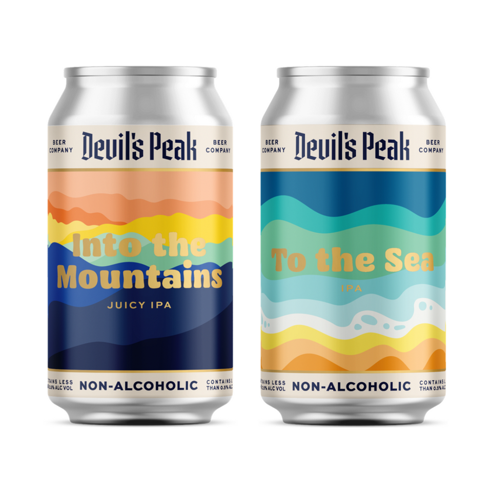 Gift Pack Duo Devil's Peak Beer 0%  - Into the Mountains Juicy IPA & To the Sea IPA 2x12x330ml