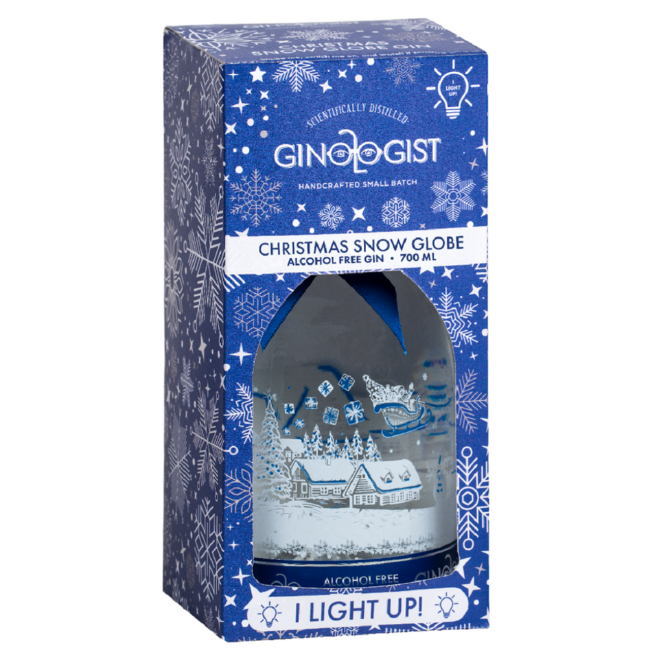 Gift Pack Ginologist Snowglobe 0% Gin 700ml, Secco Festive Drink Infusion, Fitch & Leedes Tonic 24 x 200ml - Designs may vary