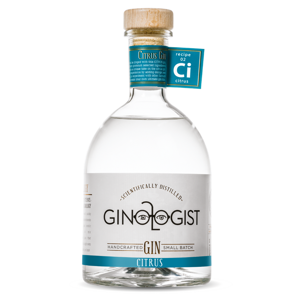 Ginologist Citrus Gin 40% 700ml and Indian Tonic & Cookbook Gift Pack