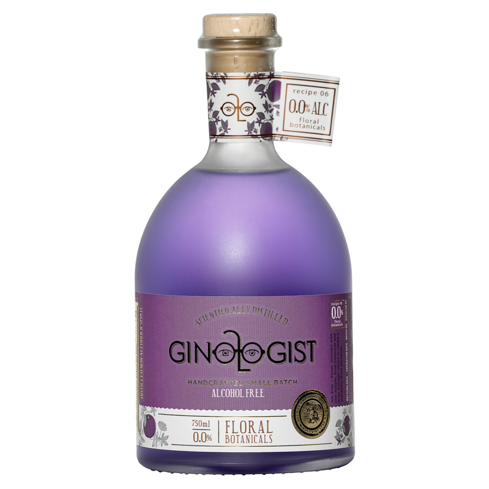 Gift Pack Trio Ginologist Floral 0% Gin 700ml, Cookbook & Indian Tonic 200ml