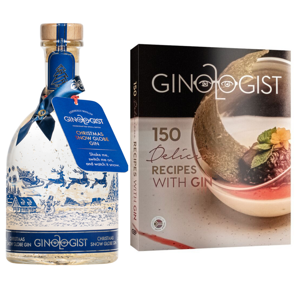 Gift Pack Ginologist Pudding Snowglobe 0% Gin 700ml & Ginologist Cookbook