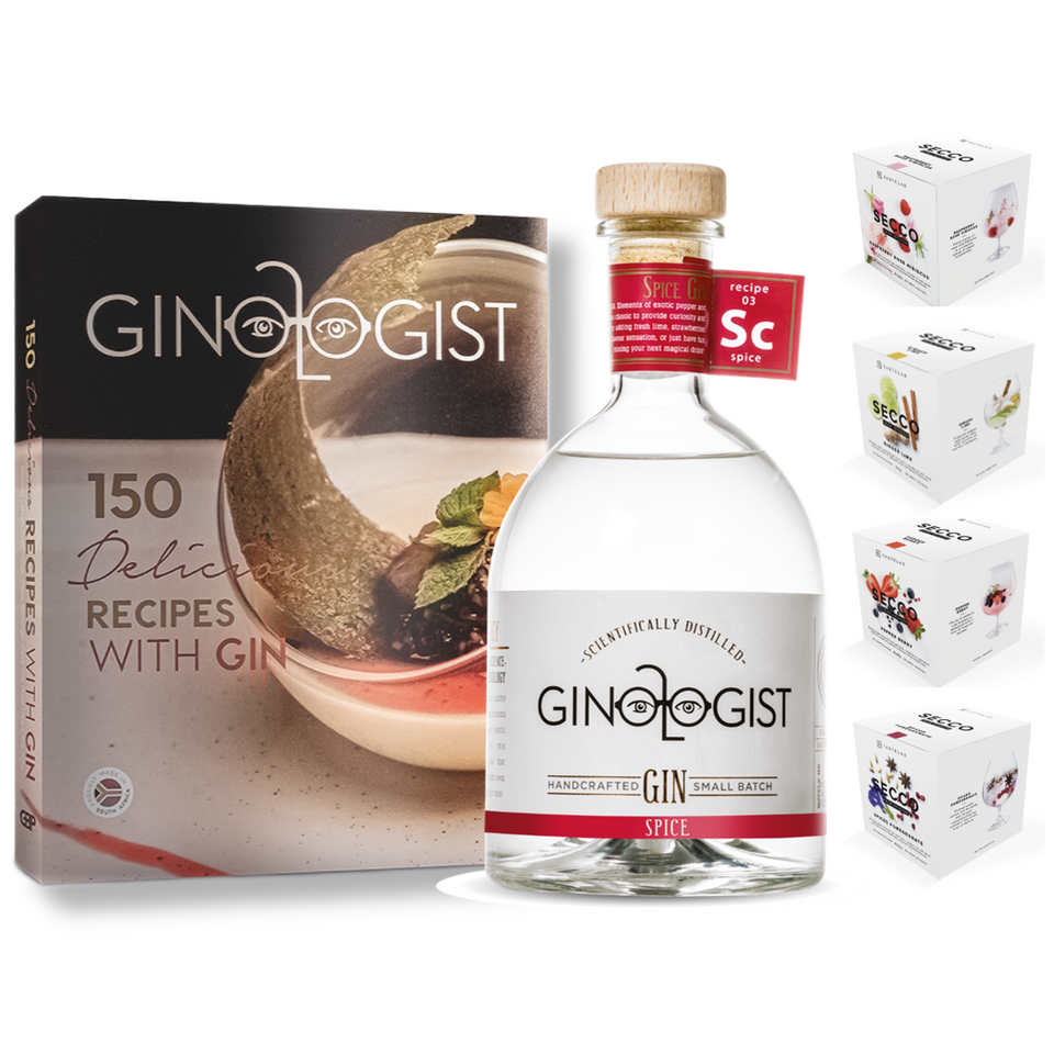 Gift Pack Ginologist Spice Gin 40% 700ml, Cookbook, Secco Drink Infusion