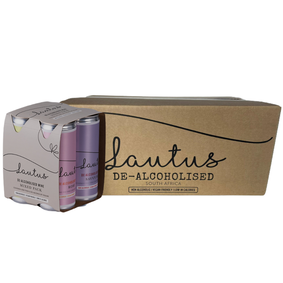 Gift Pack Mixed Case Lautus Non-Alc Wines - Savvy Red, Rosé, Sauvignon Blanc & Sparkling Rosé 24x250ml