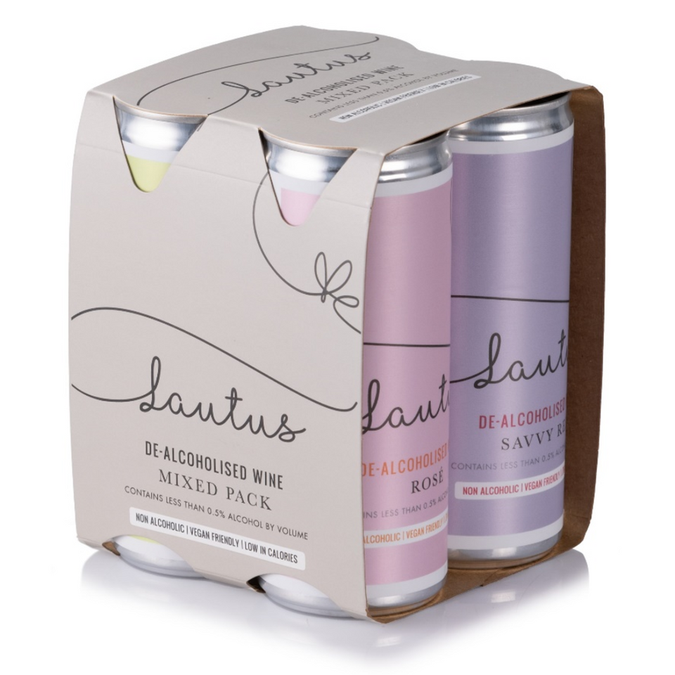 Gift Pack Mixed Case Lautus Non-Alc Wines - Savvy Red, Rosé, Sauvignon Blanc & Sparkling Rosé 24x250ml