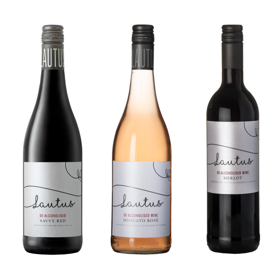 Gift Pack Trio Non-Alcoholic Lautus Wines - Savvy Red, Moscato Rosé & Merlot 750ml
