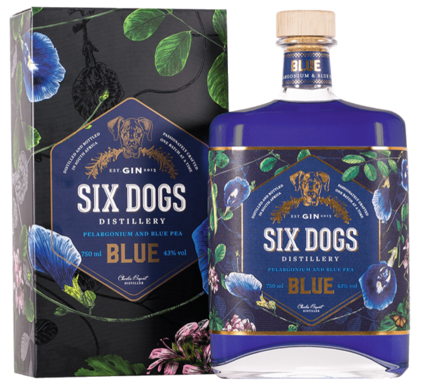 Six Dogs Blue Gin 43% 750ml