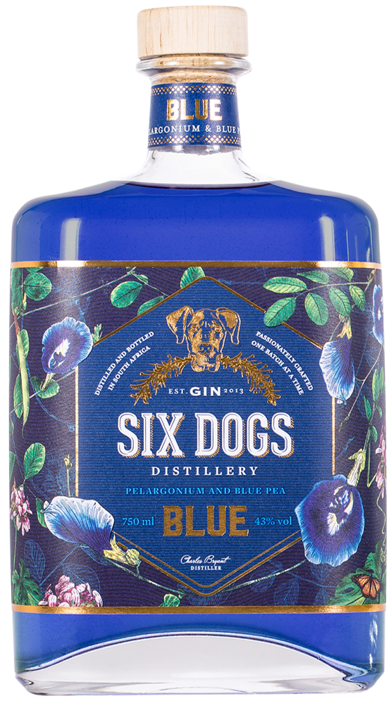 Six Dogs Blue Gin 43% 750ml
