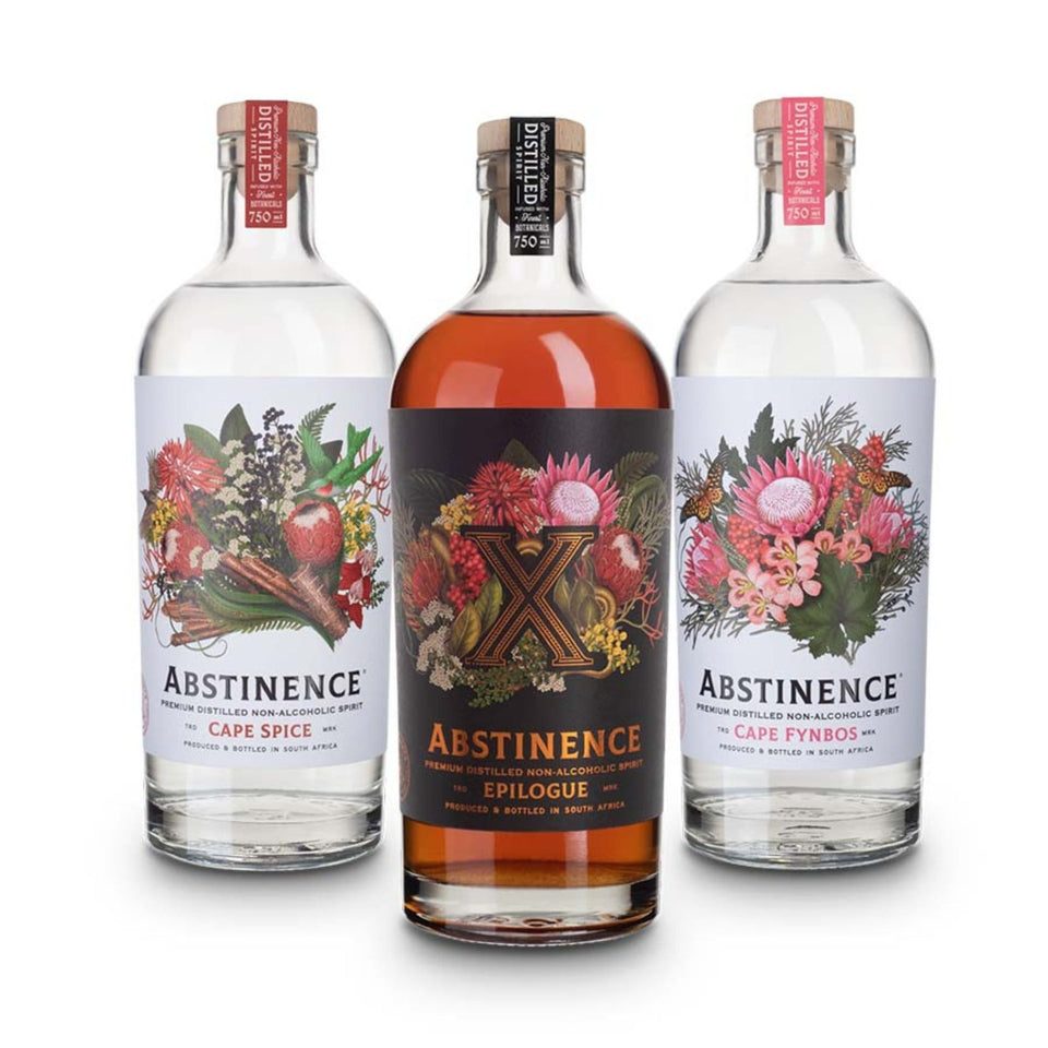 Gift Pack Trio Abstinence Spice, Floral & Epilogue 0% Gin 750ml